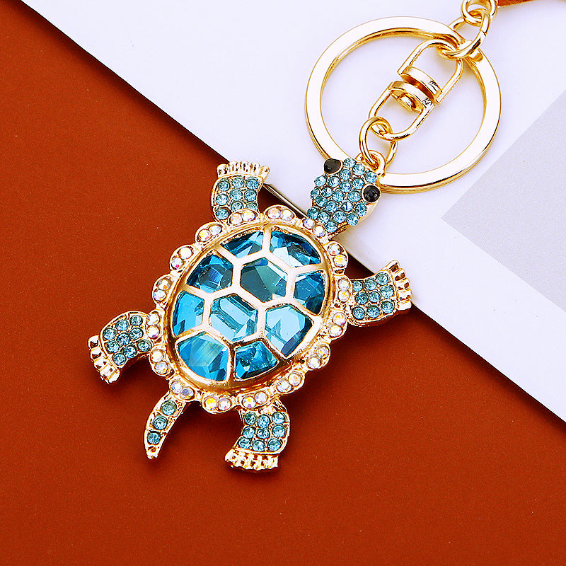 Wholesale Fashion Metal Crystal Turtle Keychain Car Key Accessory Gift For Men Women