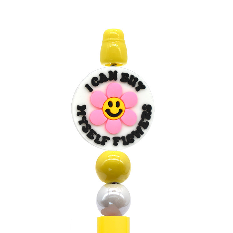 Wholesale Random 100pcs/pack Flower expression pattern bead   Focal Beads