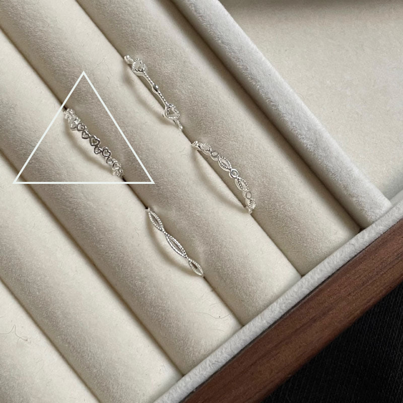 Wholesale Open Silver Plated Love Heart Stacking Ring