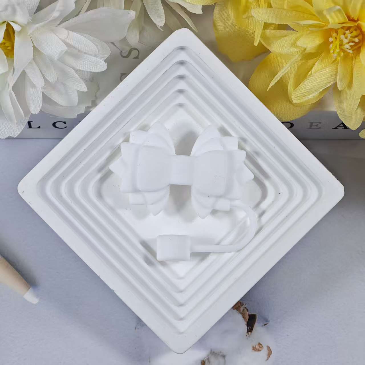 Wholesale 10pcs pink Bow Straw Tube Cap