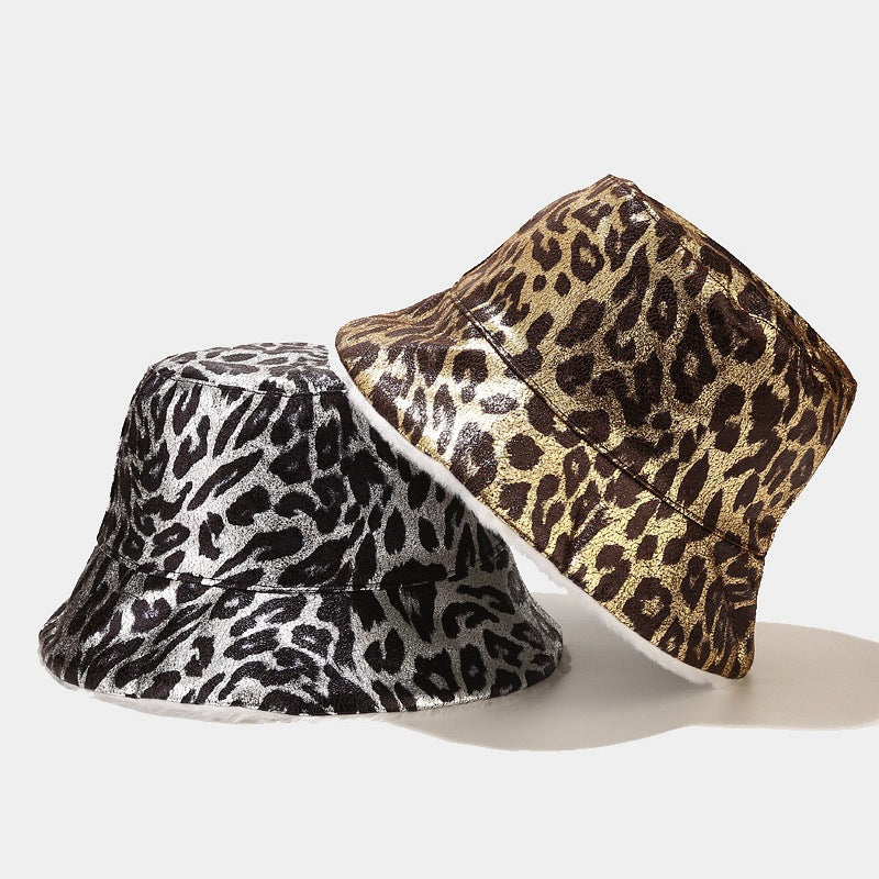 Sombreros de cuero de leopardo de leopardo al por mayor sombreros de pescador de cuero
