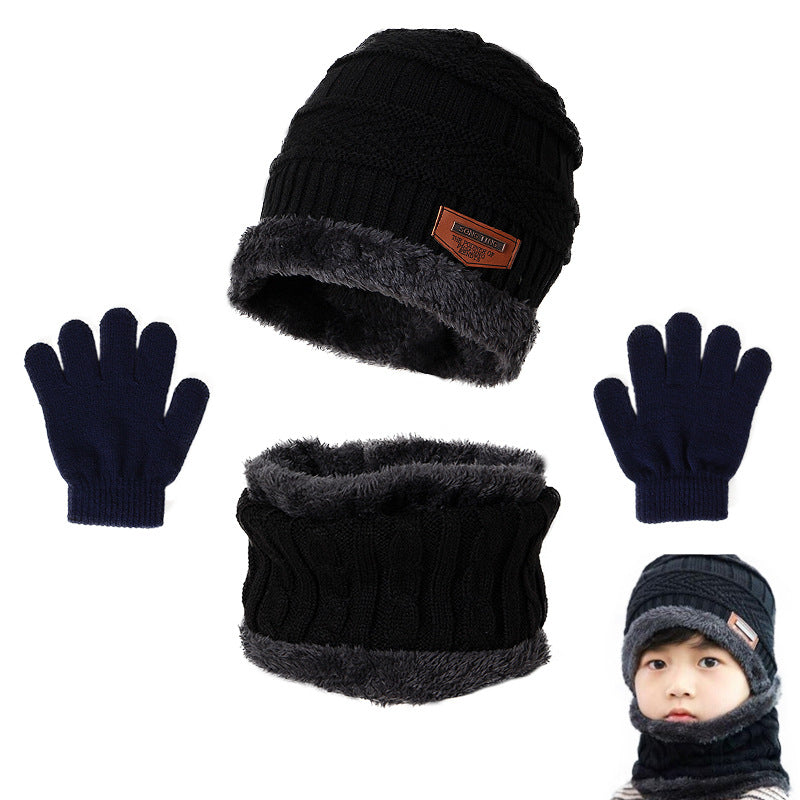 Wholesale Children's Velvet Hat, Scarf and Gloves Set