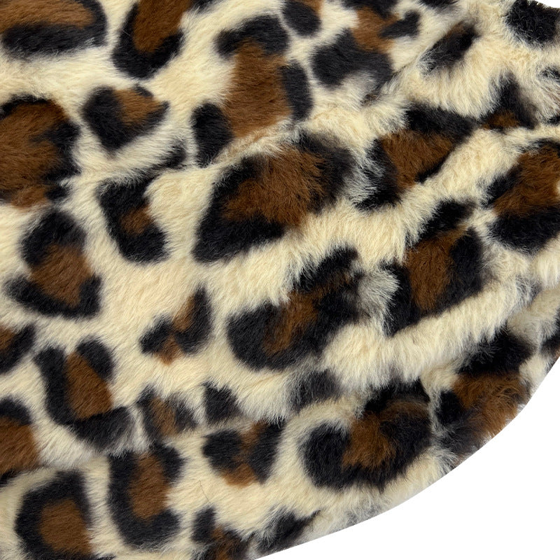 Wholesale Lamb Hair Leopard Pattern Fisherman's Hat