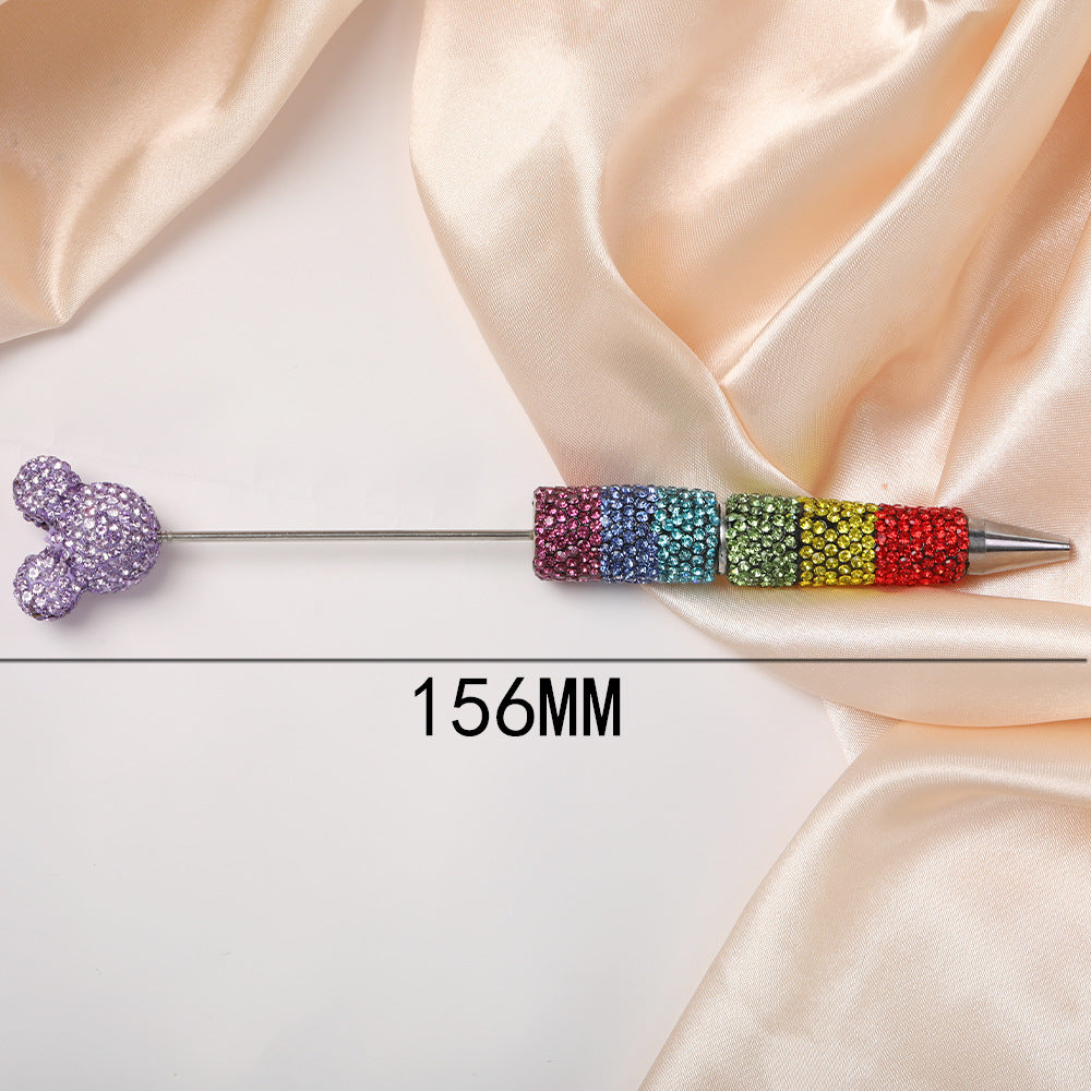 Wholesale  Rainbow Gradient Full Diamond Beadable Pens DIY Beadable