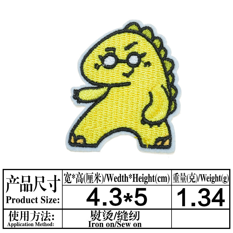 Wholesale Stylish Dinosaur Twill Embroidered Patch Iron On Applique For DIY Clothing And Bag Decoration