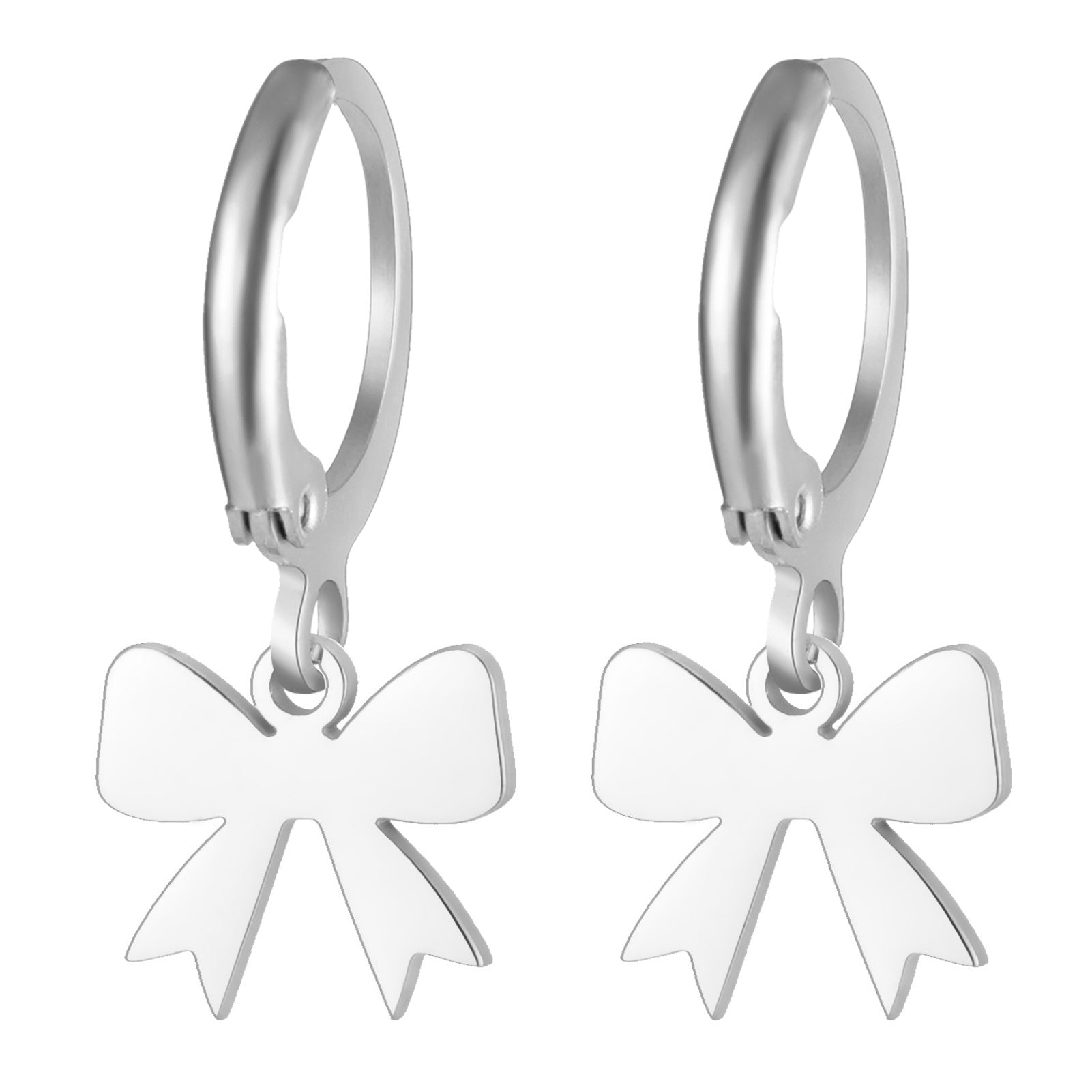 Wholesale Cute Small Bowknot Stainless Steel Women's Drop Earrings