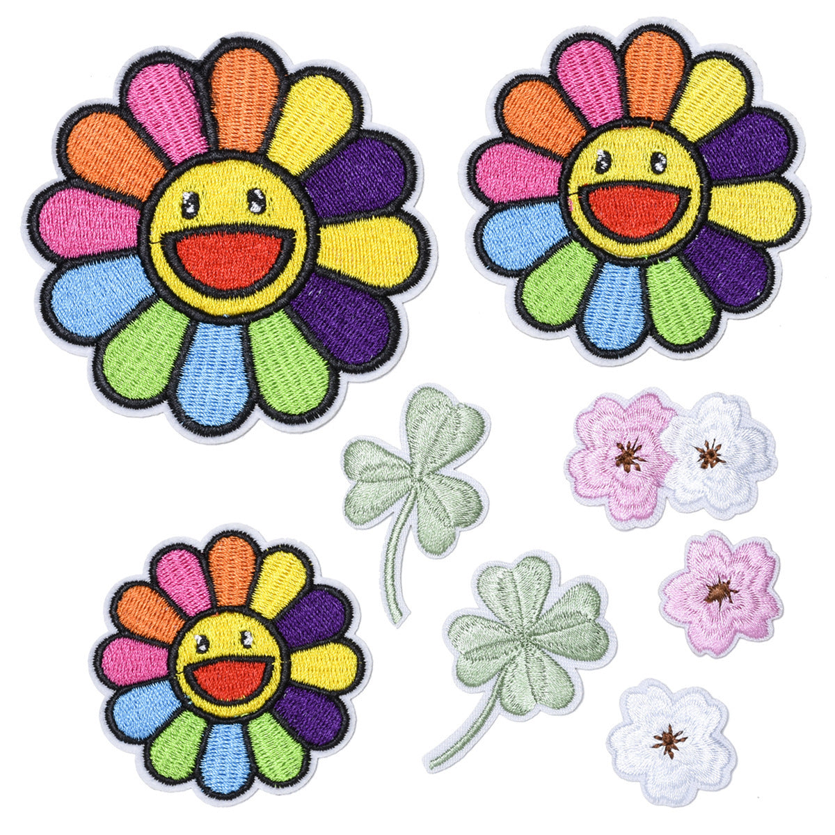Wholesale Floral Embroidered Cloth Patches Set Of 8 For Clothing Decoration And DIY