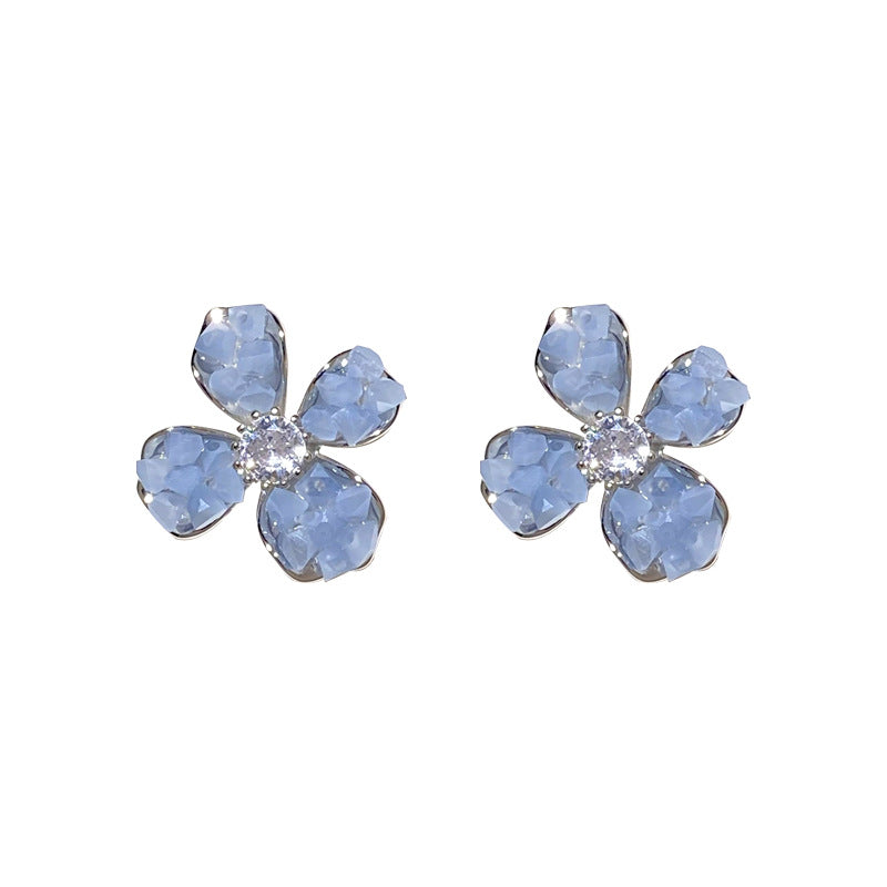 Pendientes de cobre de flor de cristal al por mayor