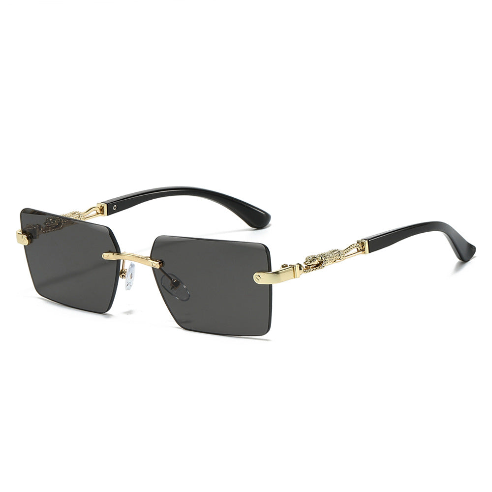 Wholesale Square Fashion Frameless Cut Edge PC Sunglasses