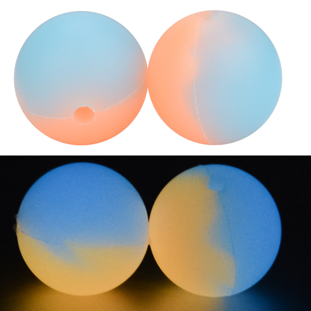 Wholesale 100pcs Two tone Luminous Silicone Round Handmade DIY Personalized Beads