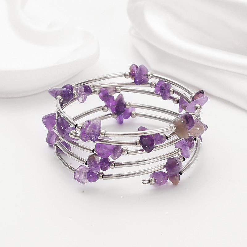 Wholesale Turquoise mixed multi-layered stone bracelet Layered Bracelet Set