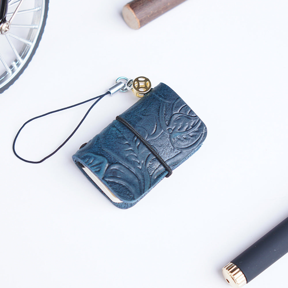 Wholesale mini pocket creative cowhide handmade multi-purpose leather notebook