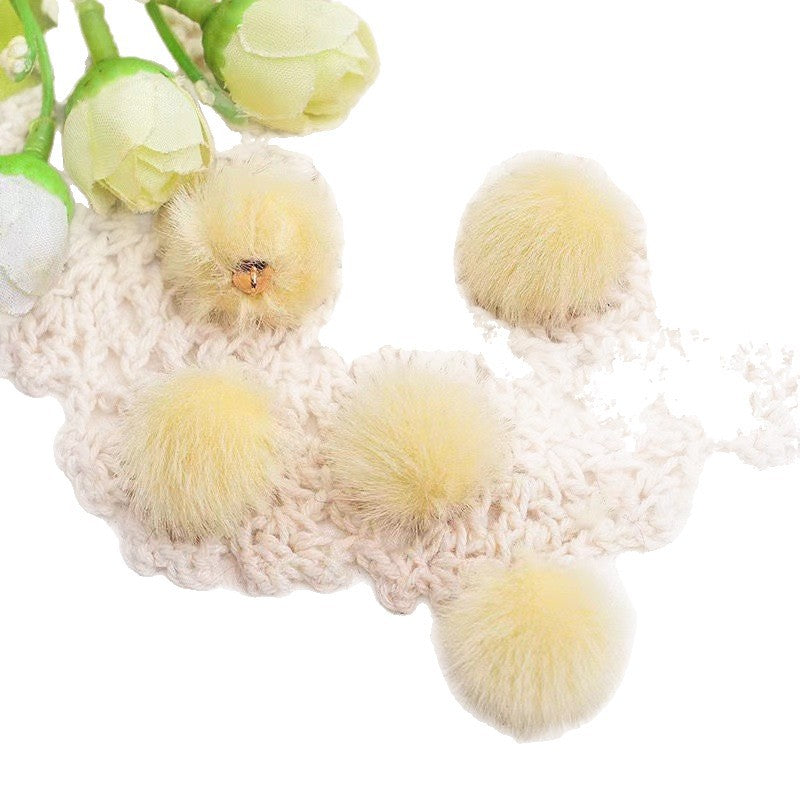 Wholesale 15MM long hair ball diy beads earrings necklace accessories