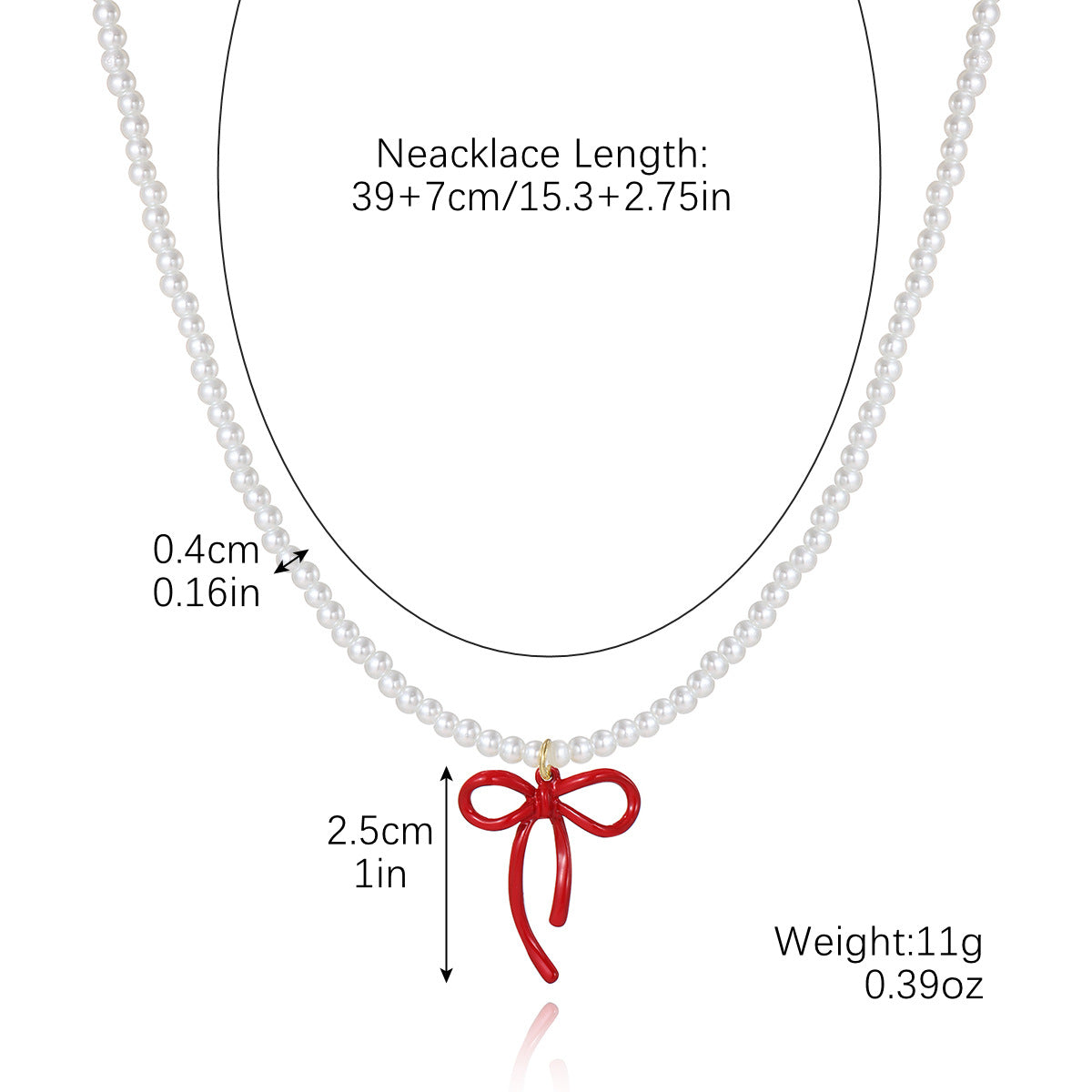 Wholesale Valentine' s Day  Bow Red Rose Love   Necklace