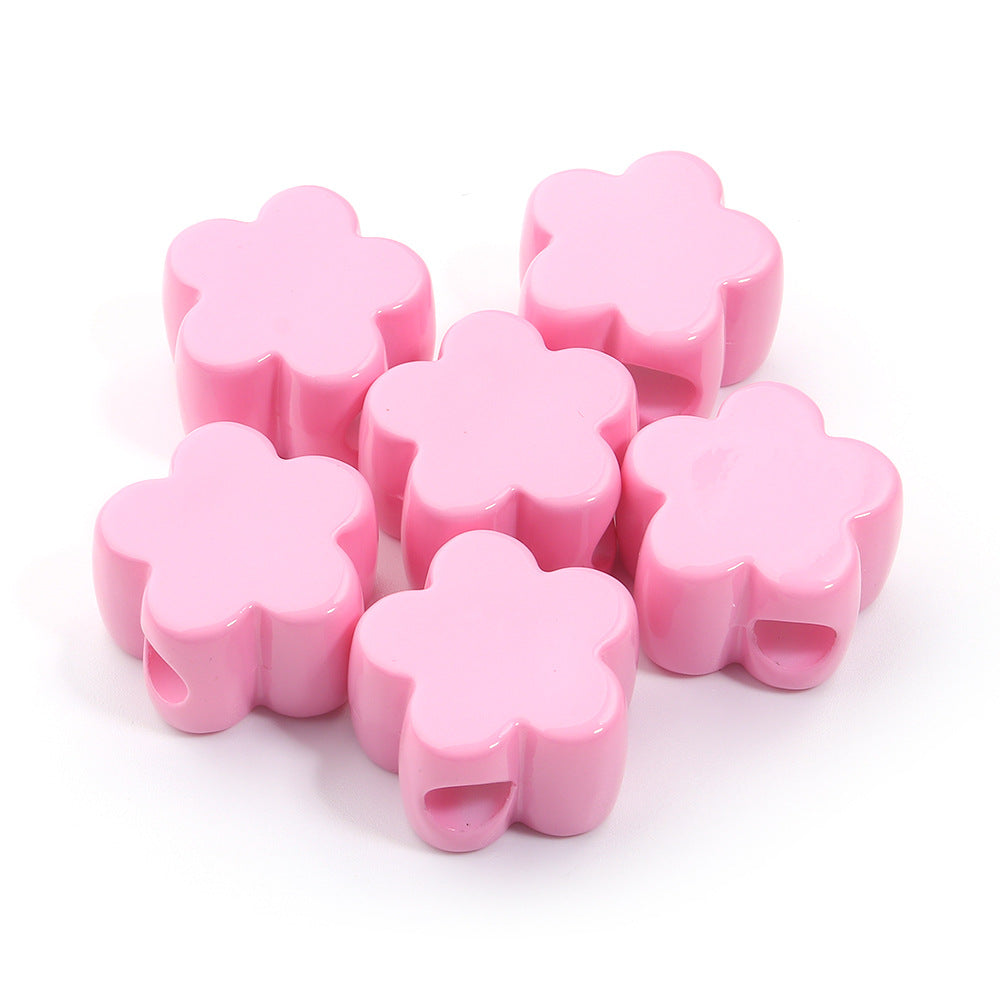 Wholesale 6pcs Acrylic Macaron Color Peach Heart DIY Beads