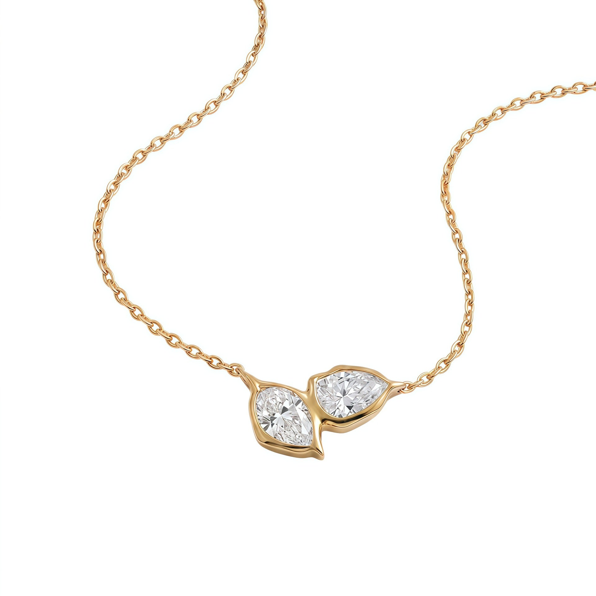 Wholesale Stylish 12 Birthstone Leaf Pendant Necklace Stainless Steel Electroplated Fashion Jewelry Gift