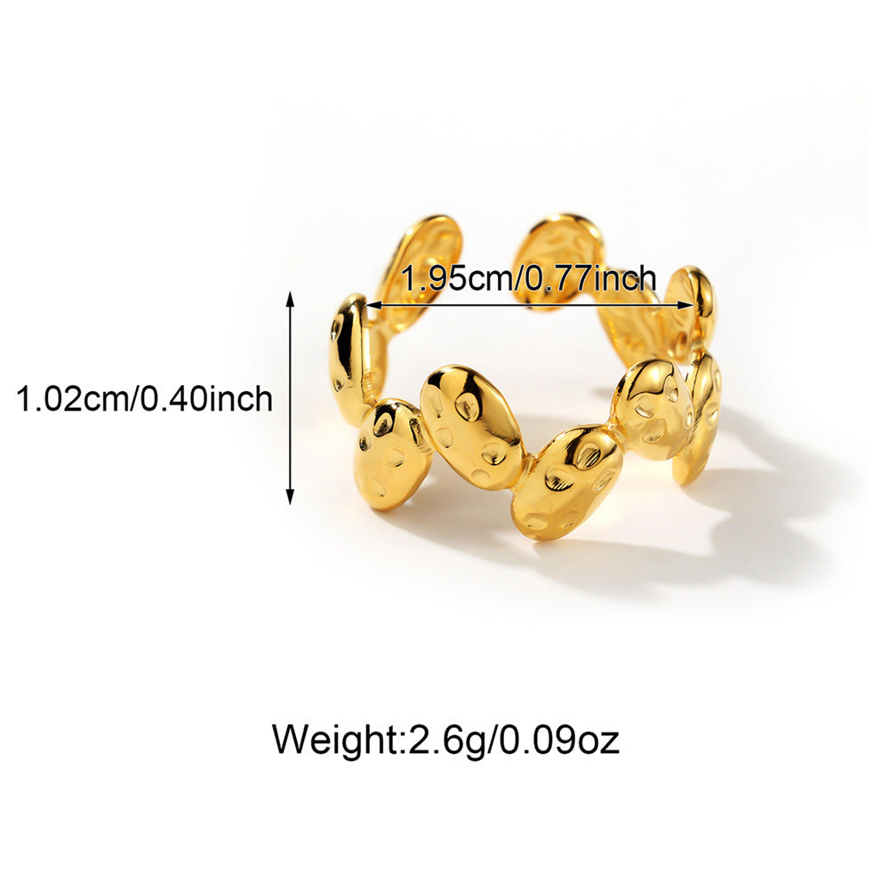 Wholesale Stylish Women S Snake Floral Ring Set Gold Tone Stainless Steel Adjustable Open Fashion Jewelry Accessory