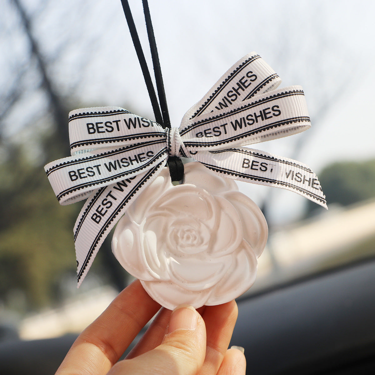 Wholesale Camellia Car Fragrance Expanding Stones Pendant