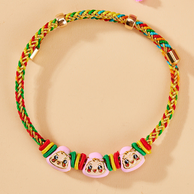 Wholesale Five-colored rope woven rice dumpling ethnic style bracelet