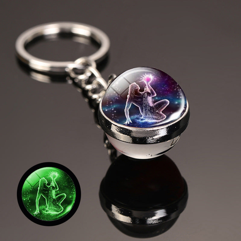 Wholesale Alloy Luminous Zodiac Keychain