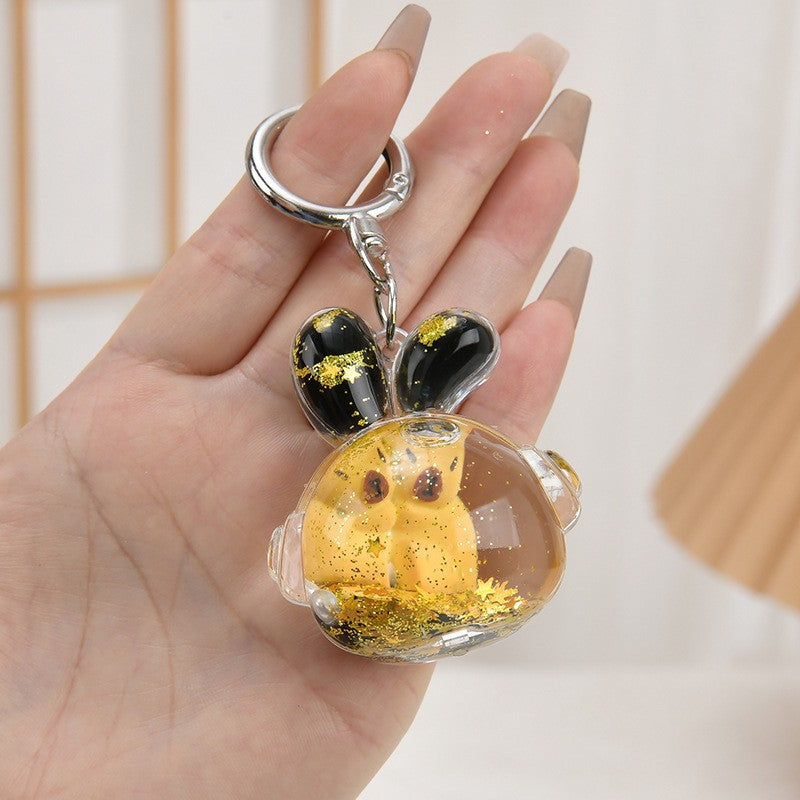 Wholesale Acrylic oil-filled capybara keychain