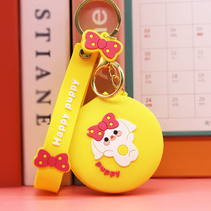 Wholesale Cartoon Portable Small Mirror Folding PVC Keychain