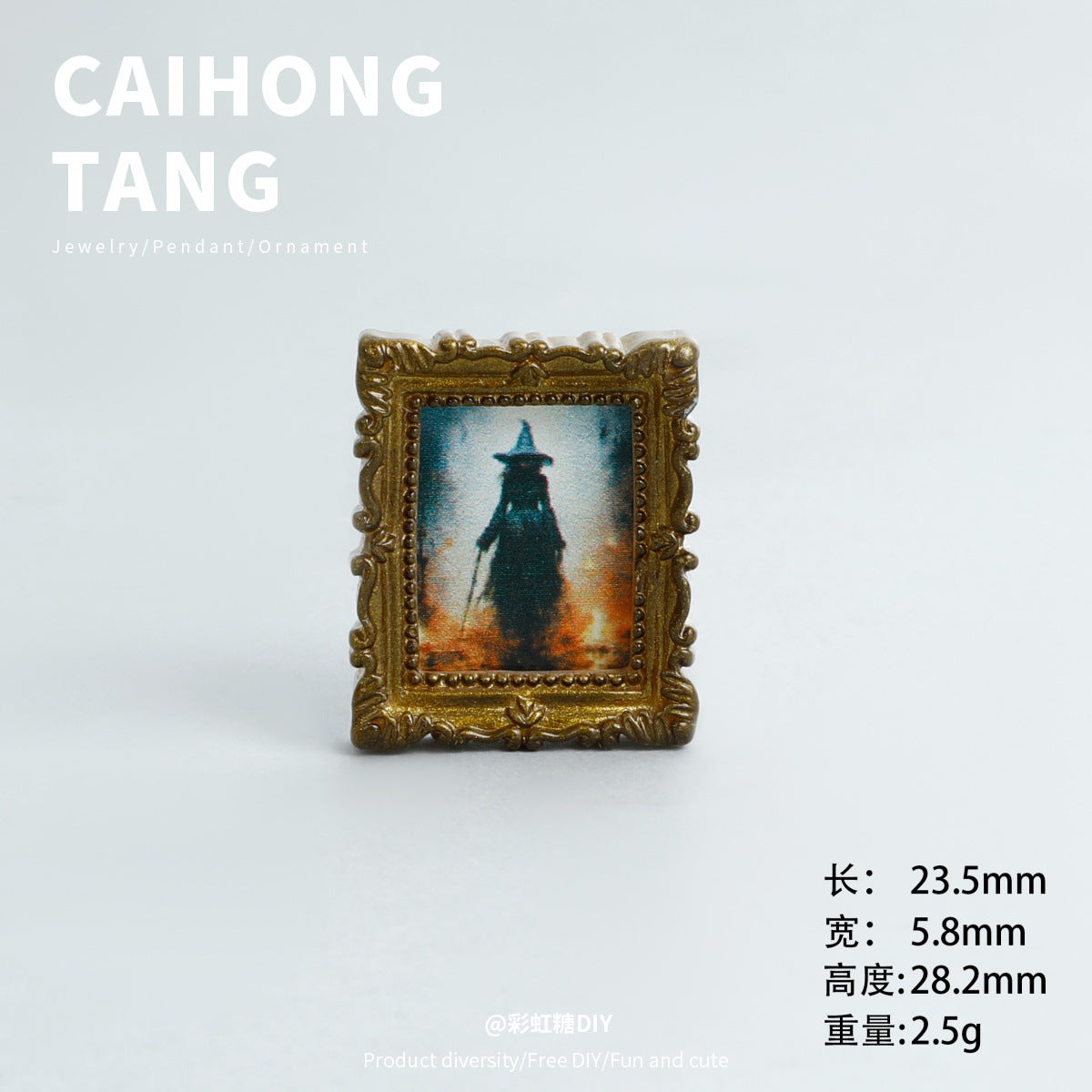 Wholesale Mini Resin Golden Ghost Photo Frame Art Decoration DIY Refrigerator Magnets