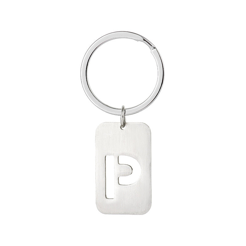 Wholesale Stainless Steel Creative Hollow 26 Letter Keychain