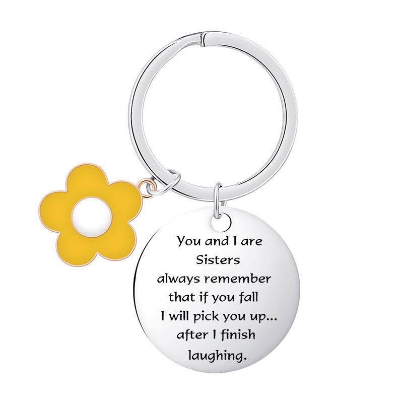Wholesale Sunflower Inspirational Stainless Steel Keychains