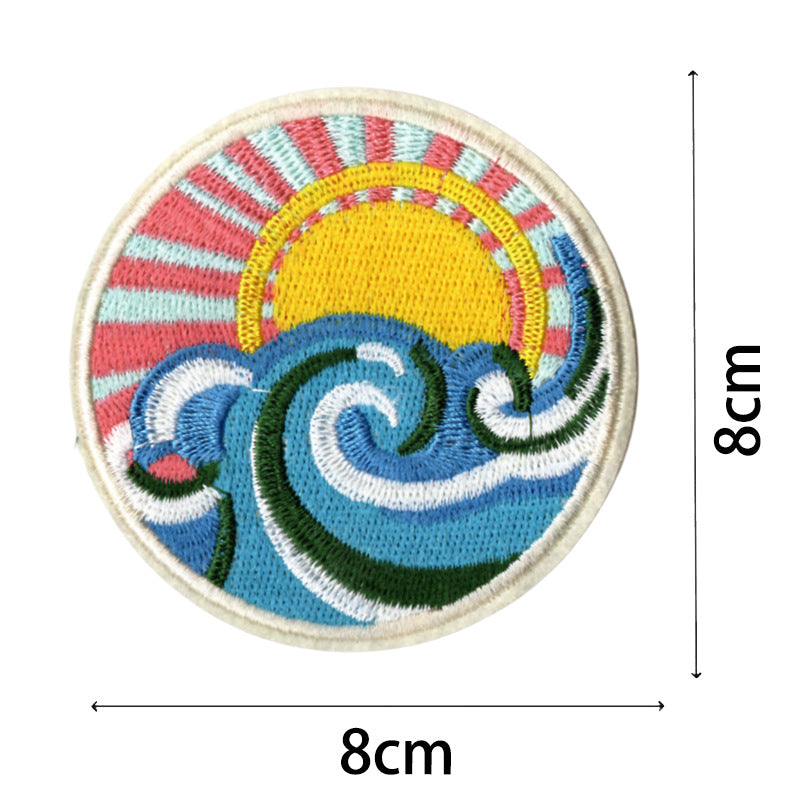 Wholesale Starry Sky Mountains Sunrise Embroidery DIY Patches