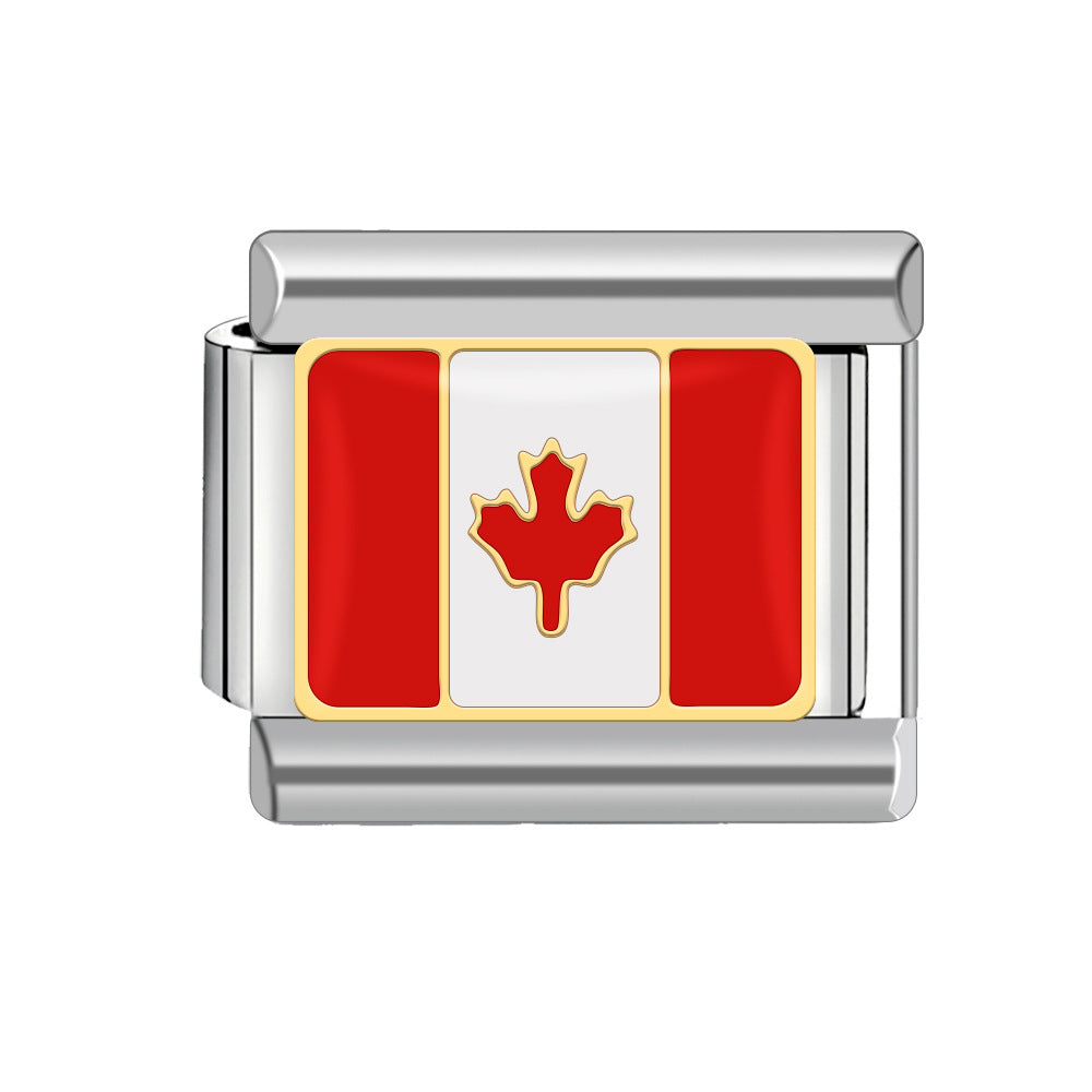 Wholesale Italian Charm Bracelet 9mm DIY Patchwork Detachable Flag Combination Bracelet