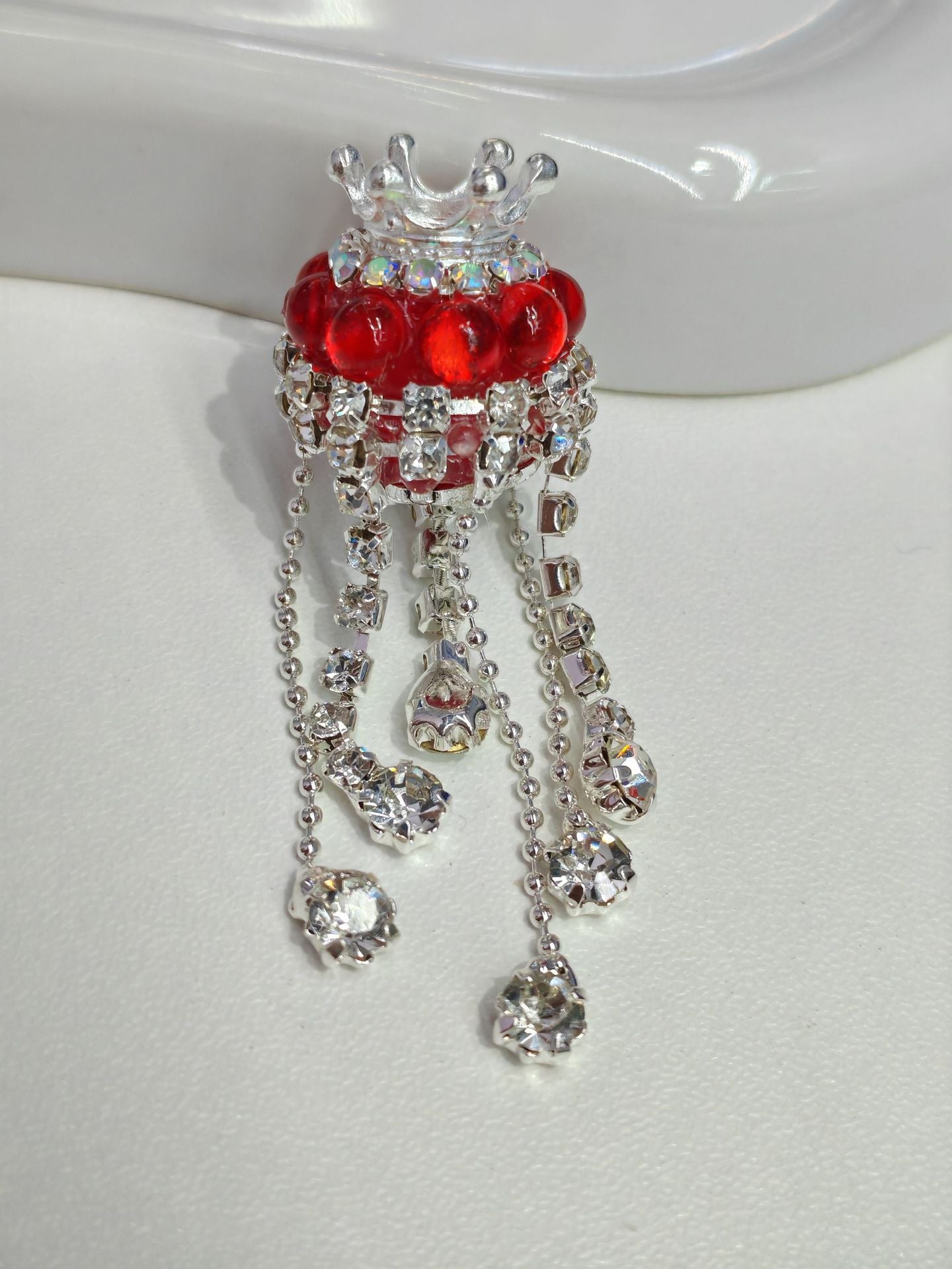 Wholesale 30pcs colored crown tassel diamond beads
