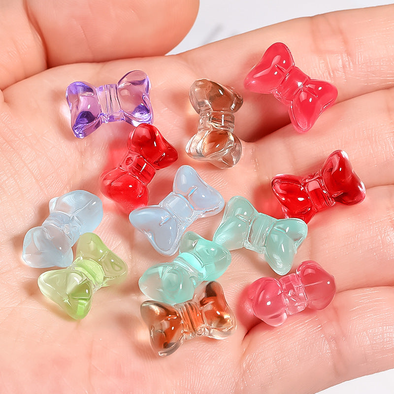 Wholesale 10pcs/pack  Colored glass bow bead