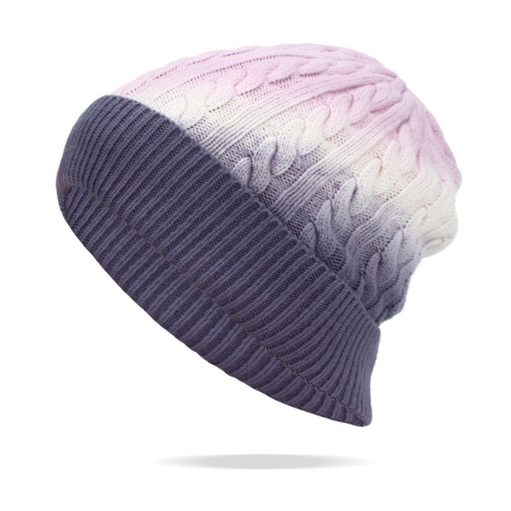 Wholesale Winter Warm Gradient Twist Beanie