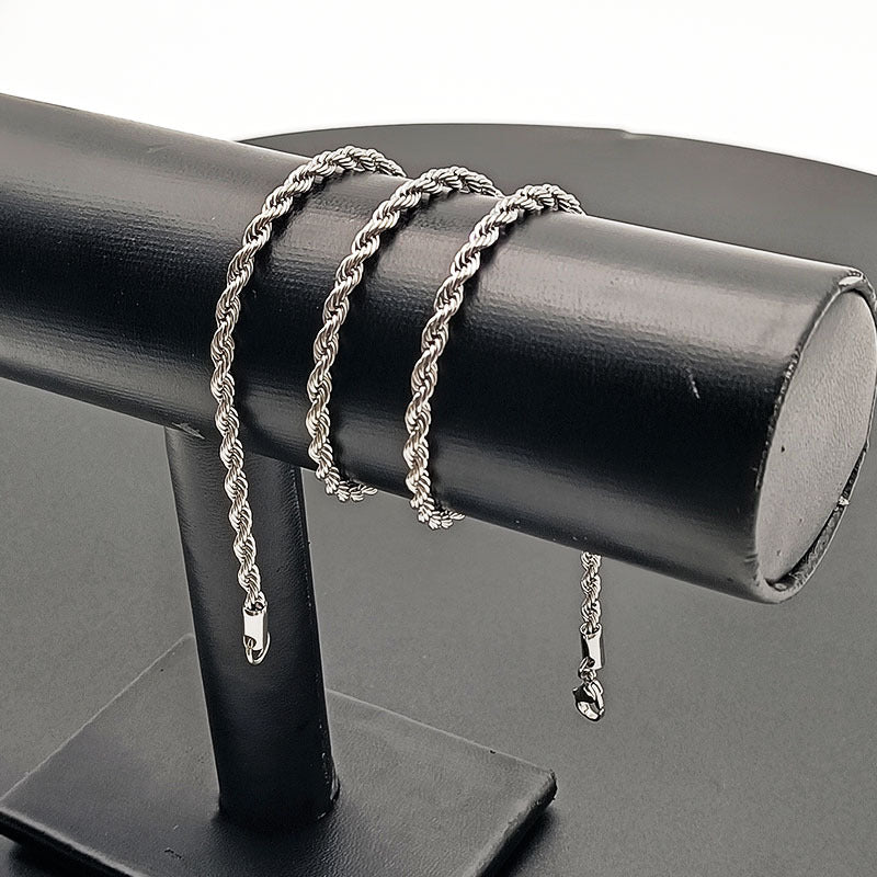 Wholesale Fried Dough Twists Fashion Hip Hop Stainless Steel Necklace