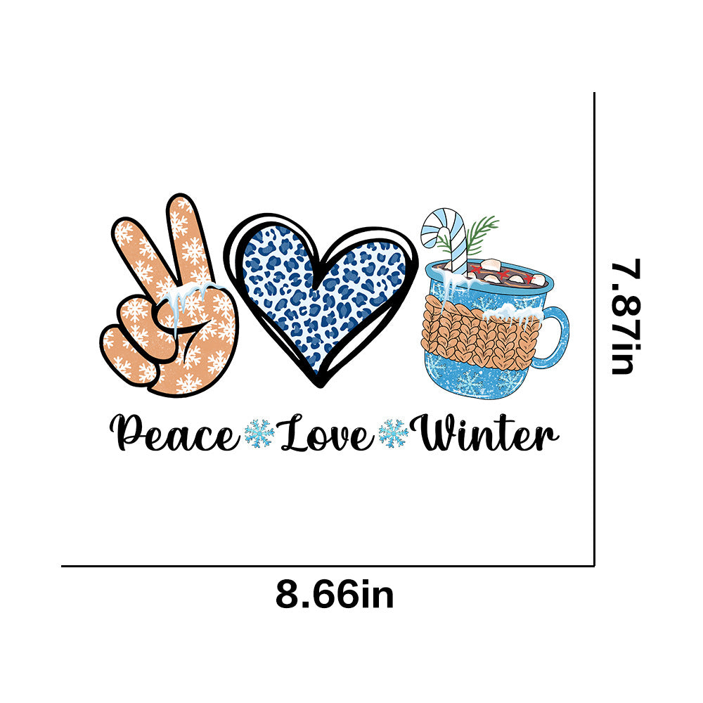 Wholesale 10pcs/pack Winter snowflake white ink heat transfer sticker for clothing  UV DTF ready-to-use transfer stickers