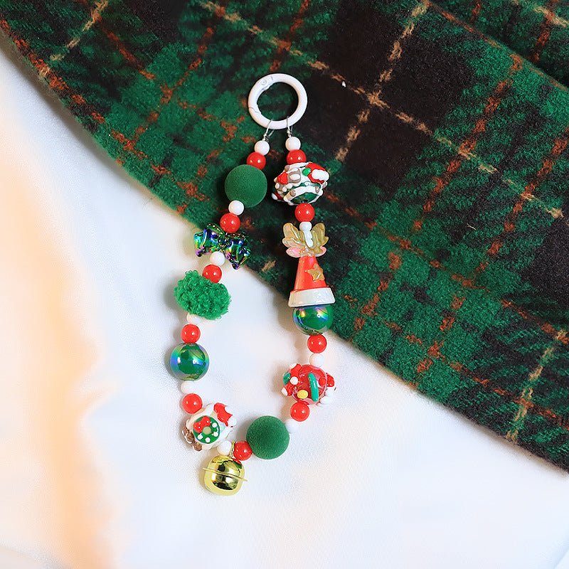Wholesale 10pcs Christmas Beaded Keychain