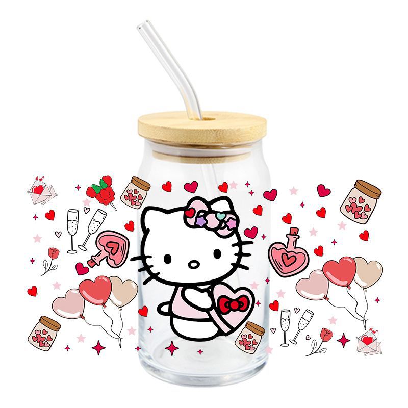 Wholesale 5pcs Cartoon Cute Cat 16oz Cup UV DTF Wraps OLY Exclusive