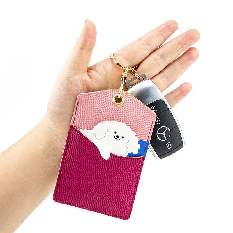 Wholesale PU Pendant ID Card Sets, Cartoon Animal Keychains