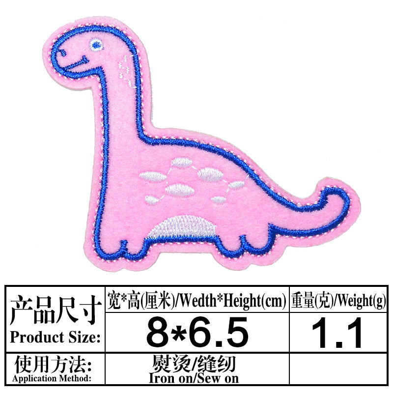 Wholesale Trendy Embroidered Fabric Patches 12 Pack Dinosaur Cartoon Animal Sew On Clothing Decorative DIY Patches For Resale