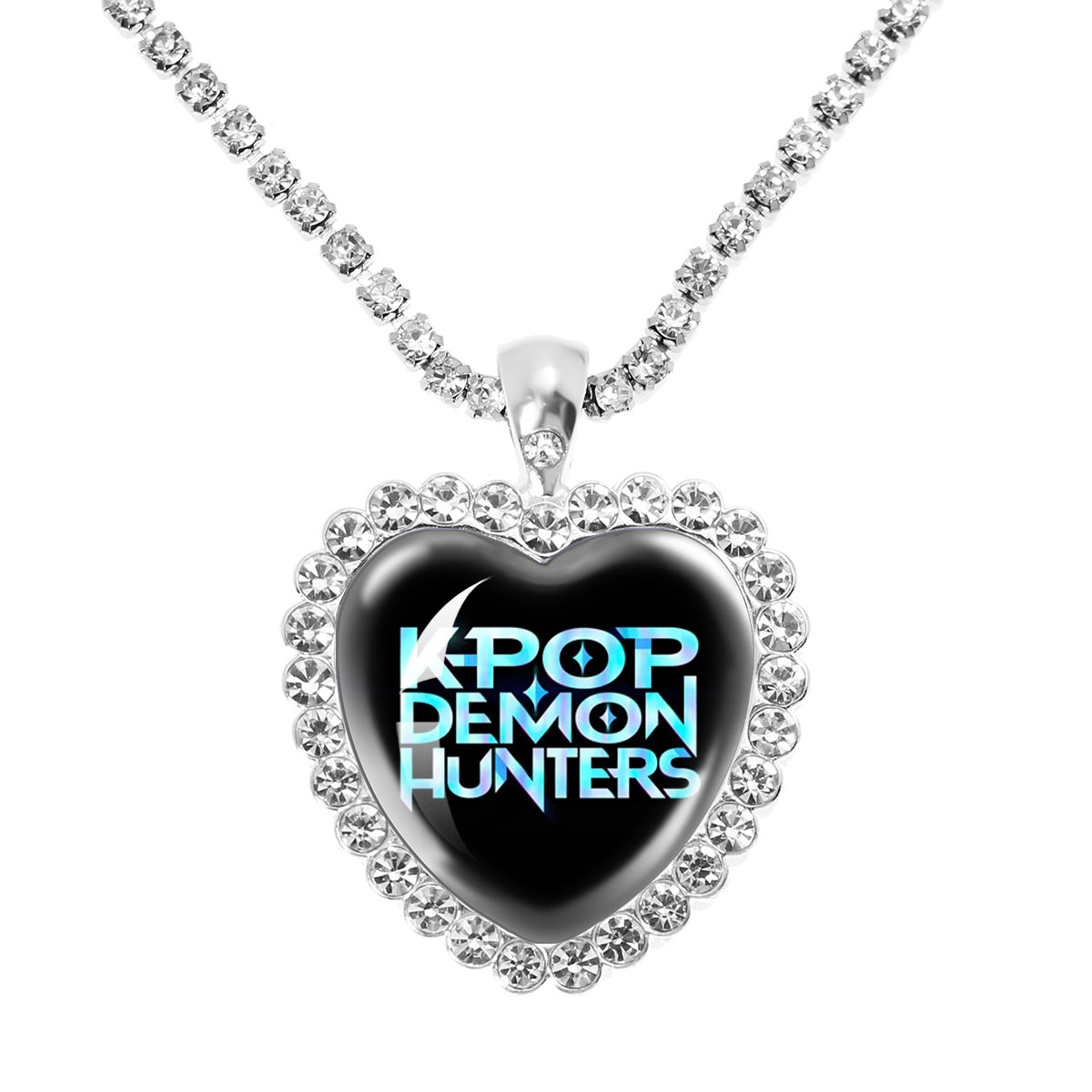 Wholesale Purple Cartoon Girl Time Gem Peach Heart Water Diamond Necklace OLY Exclusive