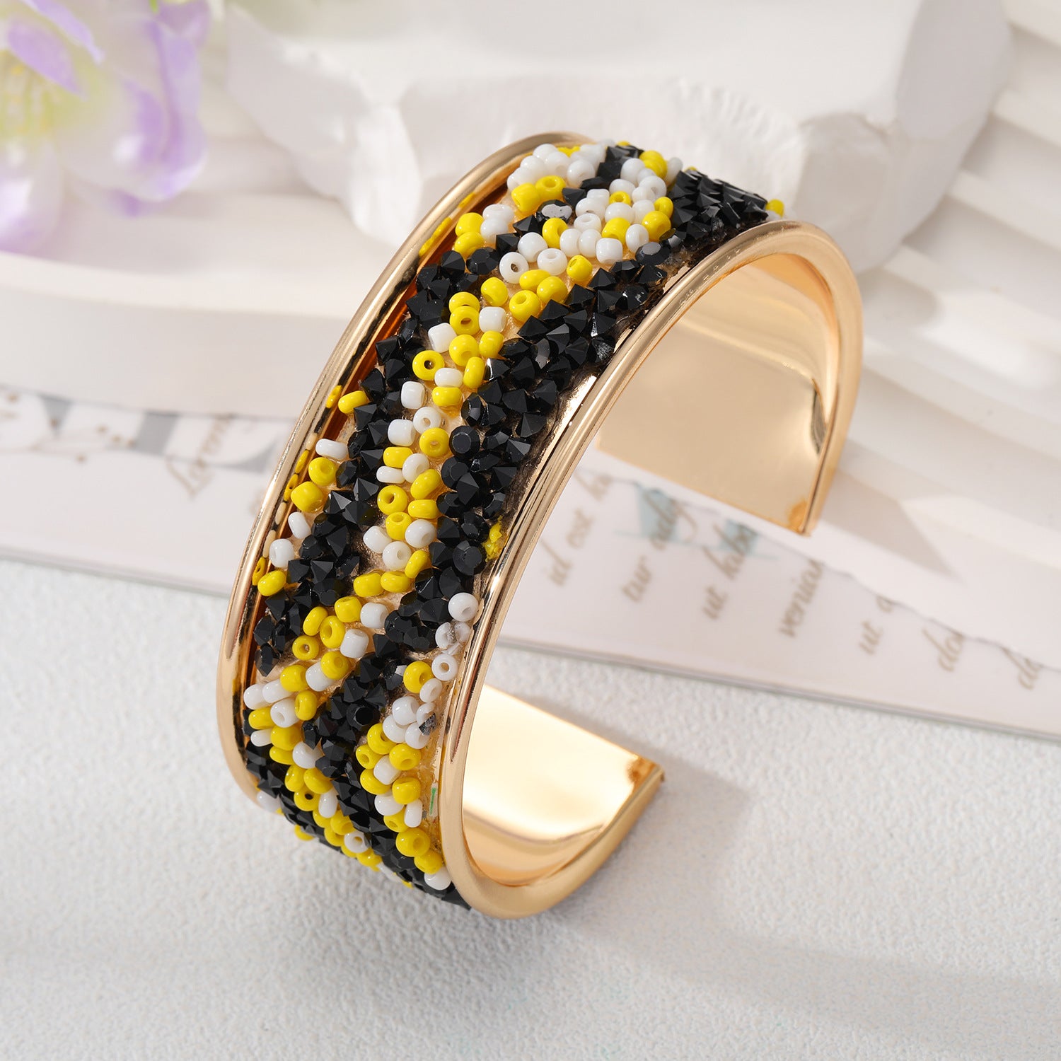 Wholesale Colored Crushed Stone Alloy Bracelet