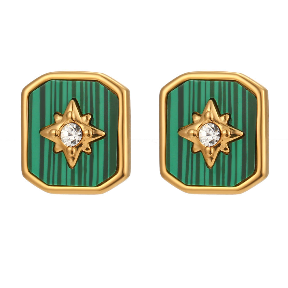 Wholesale Vintage Eight-pointed Star Acrylic Shell Square Necklace