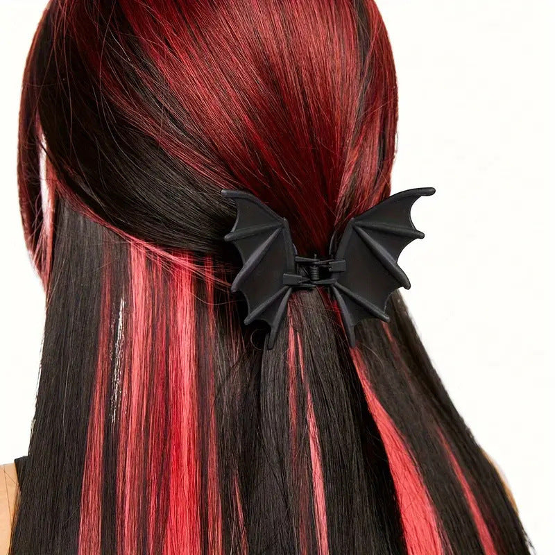 Wholesale Metal Matte Black Bat Clip Funny Hair Clip Girl Simple Half-Tied Back Head Hair Shark Clip