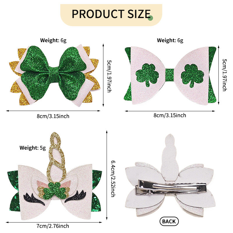 Wholesale St.  Patrick' s Day Clover Hat Bow Hair Accessories