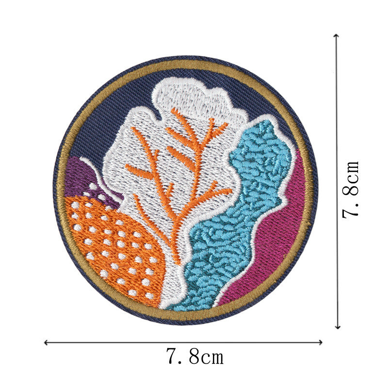 Wholesale Cartoon Seahorse Iron On Patches 9 Piece Embroidered Ocean Life Decorative Applique For Clothing