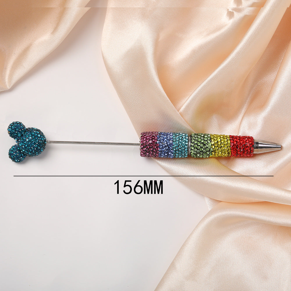 Wholesale  Rainbow Gradient Full Diamond Beadable Pens DIY Beadable