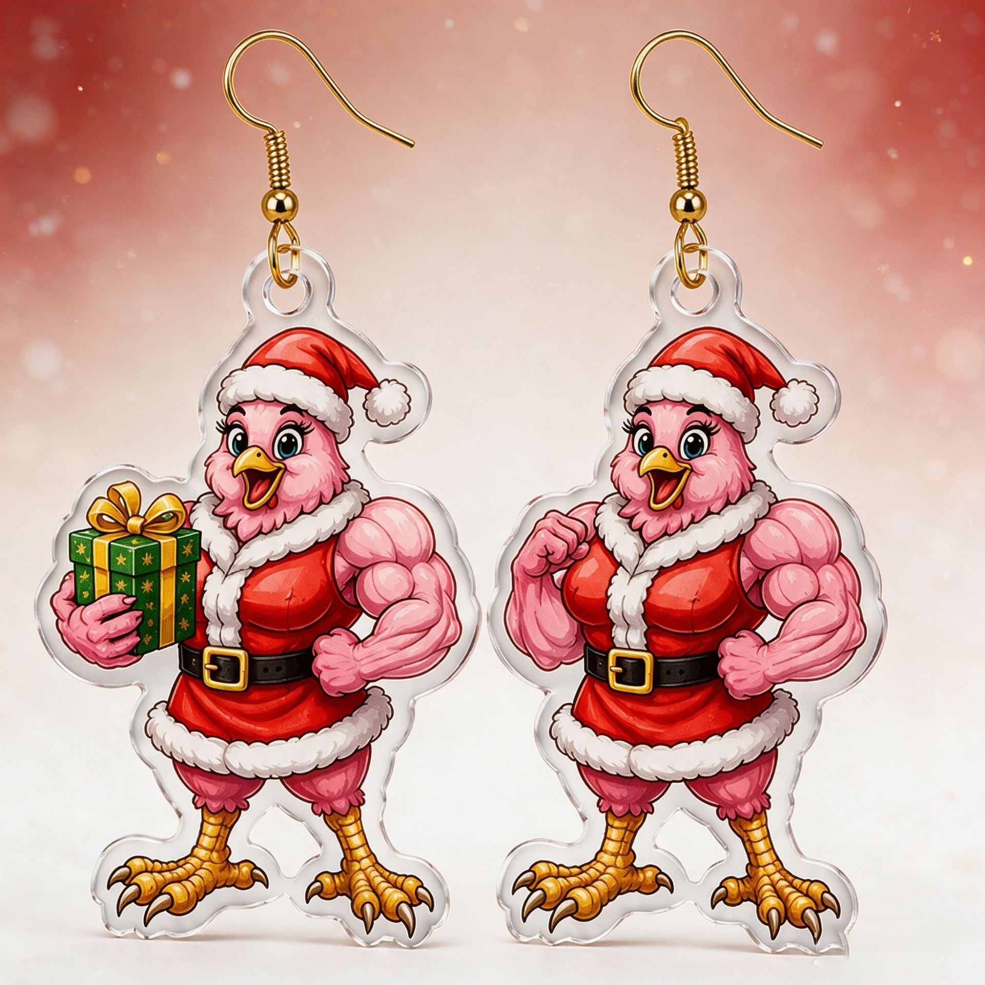 Wholesale Acrylic 2D Christmas Turkey And Tree Earrings Festive Cartoon Jewelry Party Wear Gift Boutique Resale