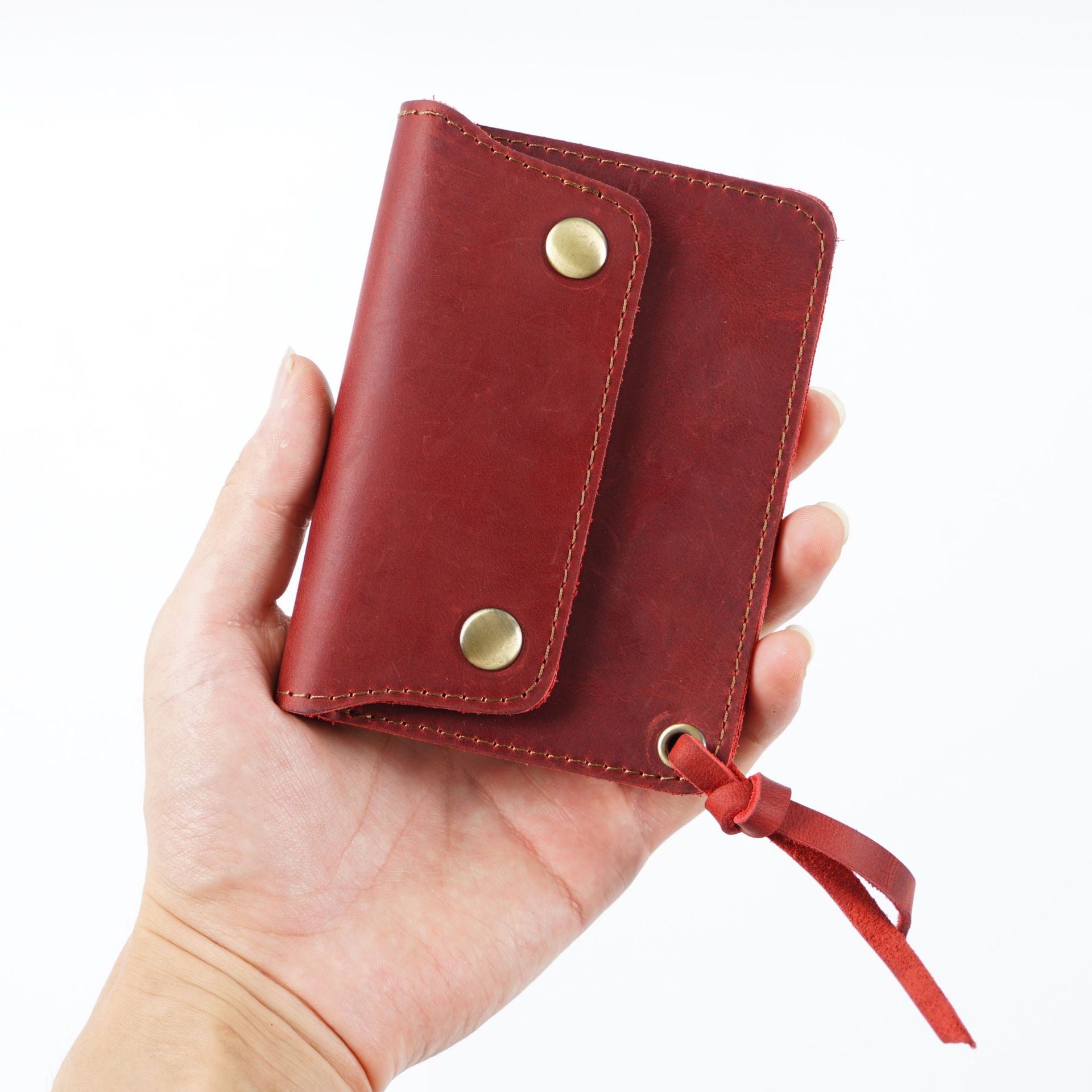 Wholesale Top Layer Cowhide Simple Handmade Short Retro Wallet