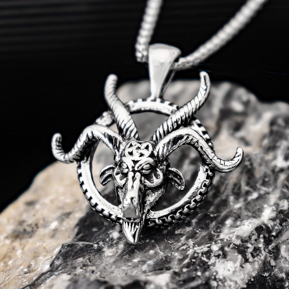 Wholesale Vintage ram horn men's necklace